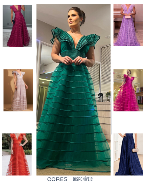 Vestido de Festa Verde Esmeralda