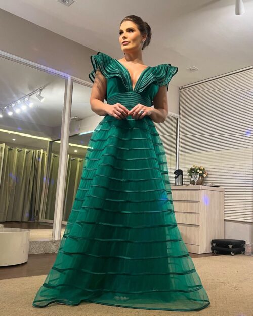 Vestido de Festa Verde Esmeralda