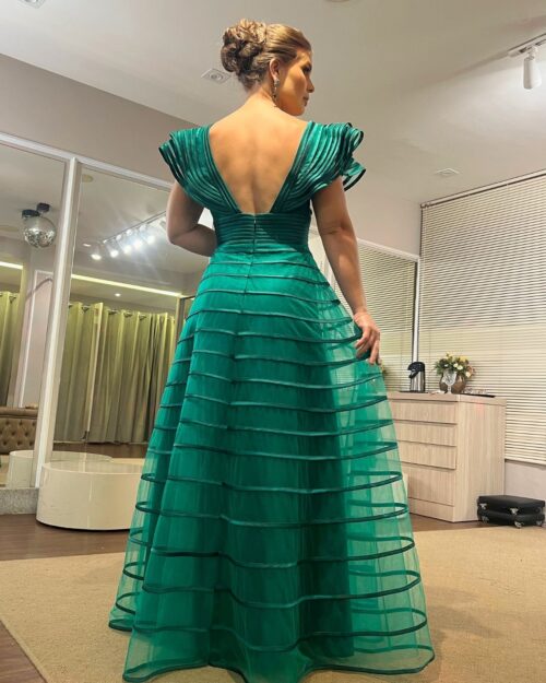 Vestido de Festa Verde Esmeralda