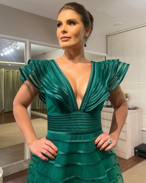 Vestido de Festa Verde Esmeralda
