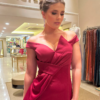 Vestido de festa marsala
