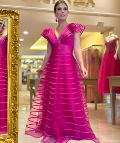 Vestido de festa fucsia