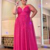 Vestido de Festa Pink Plus Size