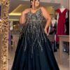 Vestido plus size preto luxo