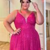 Vestido de Festa Pink Plus Size
