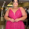 Vestido de Festa Pink Plus Size