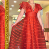 Vestido para mãe de noiva - Alexa - Terracota- Organzza Moda Festa.
