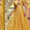 Vestido para mãe de noiva - Alexa - Dourado - Organzza Moda Festa