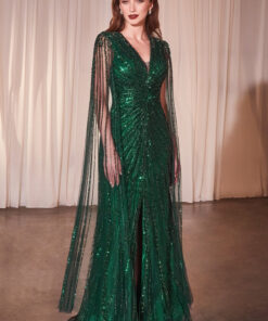 Vestido com Brilho e Capa Luxo  — Elegance.