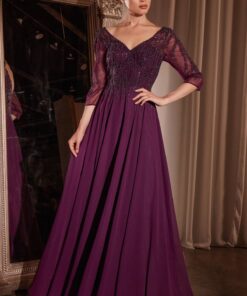 Vestido Manga Longa Fluído Brilho - Elegance